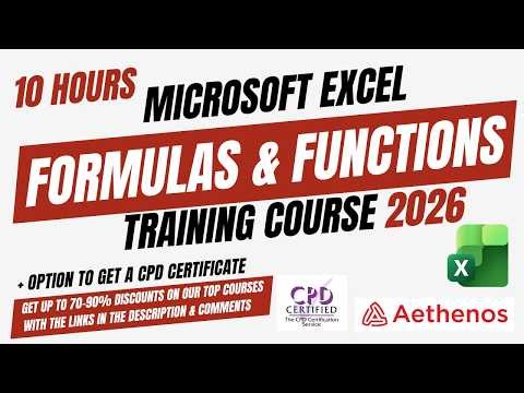 Free 10 Hour Excel Formulas and Functions Course 2026