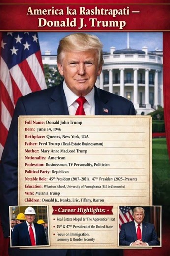 President of the United States – Donald J. Trump | Full Biography #ytshorts