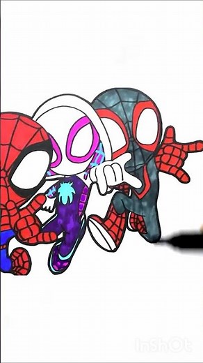 Drawing and COLORING Spidey and His Amazing Friends #shorts #drawings #shortsvideos #spiderman