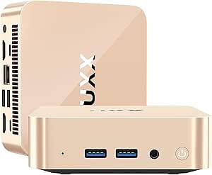 Amazon.com: UXX 2023 Latest Mini PC, N5095 Desktop Computer, 8GB DDR4X RAM/256GB M.2 2280 SSD+Expandable M.2 2242 SSD+M.2 WiFi, 4K Triple Display with Mouse/USB/BT/LAN/HD/Type-C/Metal Frame-Gold : Electronics