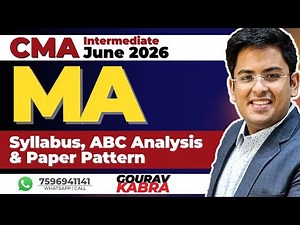 CMA Inter MANAGEMENT ACCOUNTING | June (2026) | Syllabus, ABC & Paper Pattern