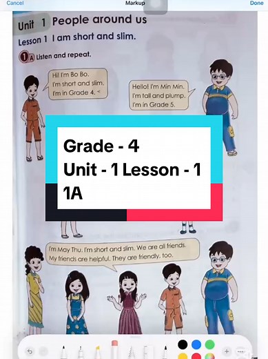 Grade - 4 Unit - 1 Lesson - 1 ...1A#tiktokmyanmar #grade4 #learnrnglishwithme2002 #teacheraliceenglishsharing #howtotiktok #grammarlesson #grade4