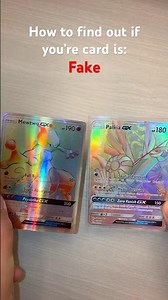 How to find out if you’re card if fake!👍⚠️ #collectiblecards #pokemon #card #palkia #mewtwo