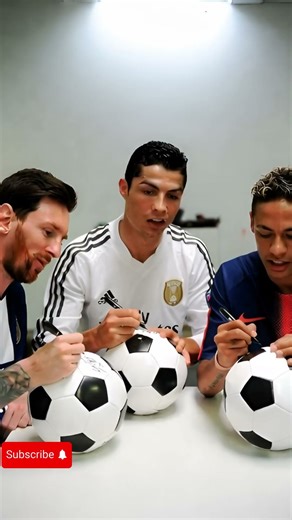 Ronaldo, Messi & Neymar Sign Their Own Footballs! 🖋️⚽ #Shorts #Football #soccer