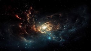 Download Abstract space background. Endless universe with stars and galaxies in outer space. Cosmos art. Motion design. for free