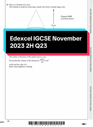 Edexcel IGCSE November 2023 2H Q23 Maths Solutions