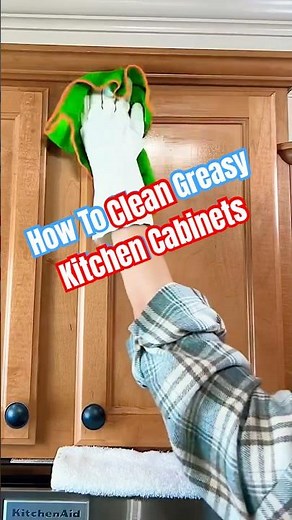 How To Clean Greasy, Dirty Wooden Kitchen Cabinets #summeronshorts #kitchencleaning #greasycabinets