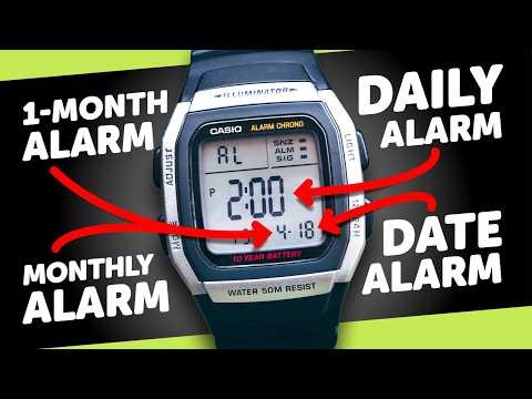 #CASIO W-96H (3239) Multifunction Alarm TUTORIAL - Daily, Monthly, 1 Month, and Date Alarms