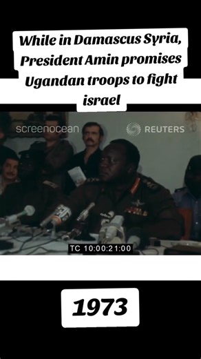 on tuesday (16 october), president idi amin of uganda announced that many ugandans, including soldiers, civilians, and women, had volunteered to join the arab side in the middle east conflict. speaking at a news conference in damascus during his middle east tour, general amin revealed plans to send ugandan troops once he returned home. earlier in the war, he had ordered ugandan soldiers training in egypt and libya to join the fighting. general amin, who had already visited saudi arabia, iraq, an