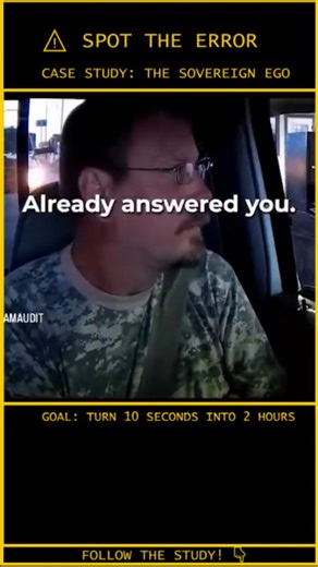 Human.Error.Study on Instagram: "ANALYSIS: How to Talk Your Way Out of Freedom ⚠️ Video Credit: @DASHCAMAUDIT / DM for Credit Case File: 101-SELF-SABOTAGE Subject Status: Detained / inconvenienced The Tactical Failure: The Transmission Error: The subject speaks before the communication channel (the window) is fully open, in a high-noise environment (trucks). When the receiver (the agent) signals a failure to decode, the subject treats it as a personal insult rather than a physics problem. The Ef