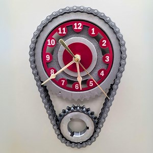 Red Chevrolet V8 Timing Gear Wall Clock: Steampunk Automotive Art, Camaro Nova Corvette Muscle Car Decor, 454 Small Block Engine Garage - Etsy