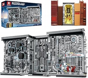 Reobrix Buchstützen Bausatz mit Licht, Star Planet Book Nook Bausatz 66030, Bücherregal Heimdekor, 2879 teiliger Book Nook Modellspielzeugbausatz, Geschenk für ab 14 Jahren und Erwachsene