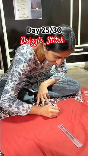 Day 25- Drizzle Stitch of 30 Embroidery stitches challenge #embroidery #fabro #handbroidery #viral