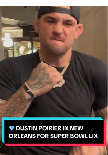 Dustin Poirier Arrives at The Roosevelt Hotel for Super Bowl LIX