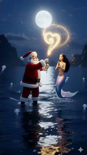 Santa🎄🎅🏻 & Mermaid🧜‍♀️ | The Sea of Wishes✨🎄”#ai #santaclaus #mermaid #christmas #viral
