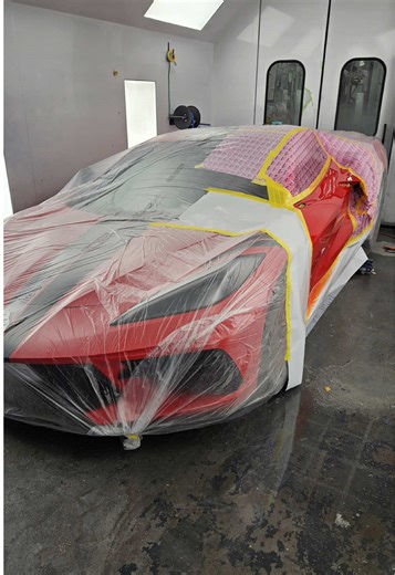 Protection first! A 2023 Chevrolet Corvette in the works #CollisionRepair #autobody #repairshop #fyp #burlington