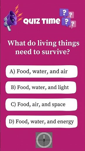 Biology Quiz: What Do Living Things Need to Survive? 🌱 #quiz