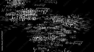 Mathematic Formulas Code Numbers, Animation, Rendering, Background, Loop, 4k