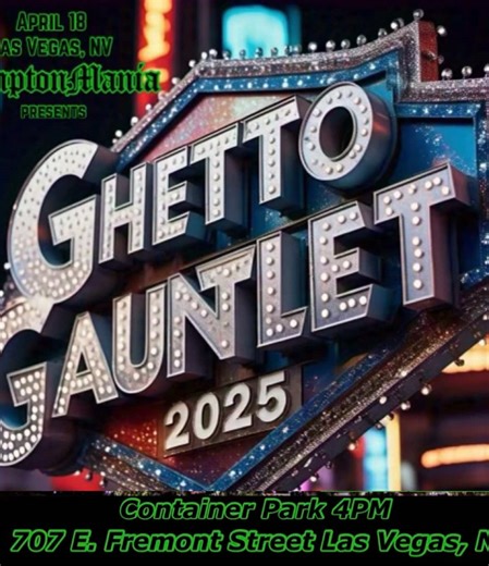 Compton Mania’s Ghetto Gauntlet LIVE in Las Vegas! Paul London Defends Title Against 29 Challengers All eyes are on Las Vegas as Compton Mania brings the heat to Container Park for the wildest wrestling event of the year! Witness the living legend Paul London put his championship on the line against 29 hungry competitors in the Ghetto Gauntlet. This isn’t WrestleMania—this is Compton Mania’s moment! Who will survive the chaos and walk out as champion? Don’t miss the action, Friday, April 18th at