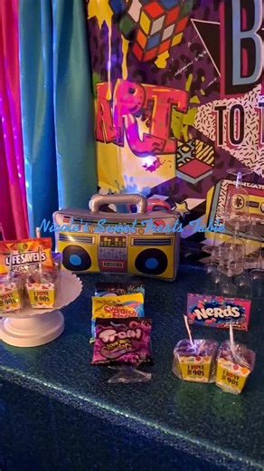90s Theme Sweet Treats Table for Birthday Party