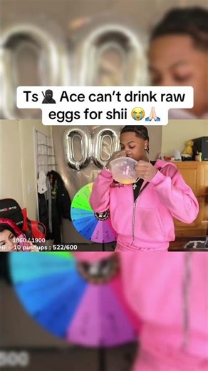 Ts 🥷🏿 Ace can’t drink raw eggs for shii 😭🙏🏻 #imnottacee on #twitch