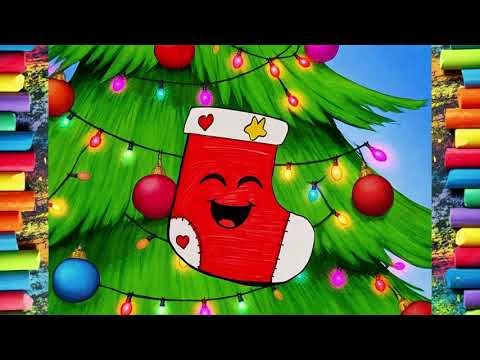 Draw A Cute Christmas Stocking | Easy Tutorial For Kids