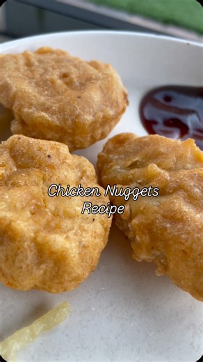 AG on Instagram: "McNuggets copycat recipe because we have McDonald’s at home. Chicken Nuggets Recipe Ingredients 1lb @sprouts ground chicken 2 eggs 1 tsp salt 1/2c cornstarch and 2 tbsp 1/2c water 1/2c flour 1 tbsp garlic powder 1 tbsp onion powder 1/2tbsp paprika 1tsp black pepper Oil for frying Instructions Add ground chicken, egg and salt to food processor. Blend until it looks like a paste. Using a tablespoon to scoop chicken; form nuggets. Dredge the nuggets in 2 tbsp cornstarch, coating b