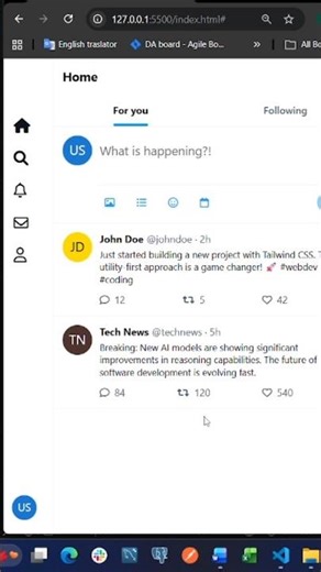 AI Creates Twitter UI Instantly 🔥 ‪@youtubecreators‬ ‪@YouTube‬ ‪@CodeByPrompt‬ #ai #coding