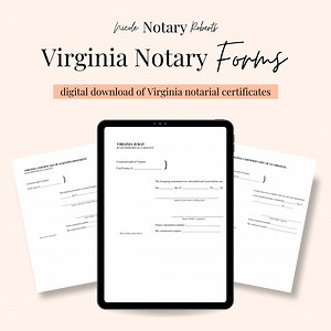 VIRGINIA Jurat, Acknowledgement, and Certified Photocopy Forms for Notaries! - Etsy