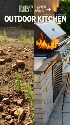 From Dirt Lot to Luxury Outdoor Kitchen in 36 Seconds! (Satisfying Build)