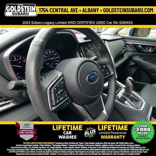 2023 Subaru Legacy Limited AWD CERTIFIED USED Car Stk S26W2A