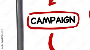 Election Campaign Steps Candidate Process Run for Public Office Diagram 3d Animation