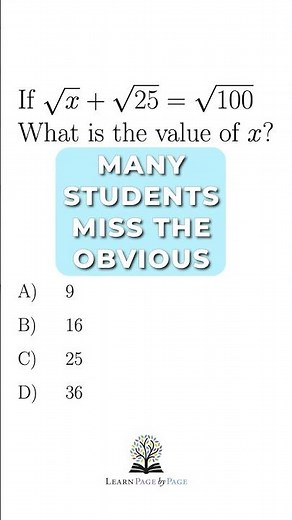 Simple Square Root Many Miss | SAT | GCSE #maths #algebra