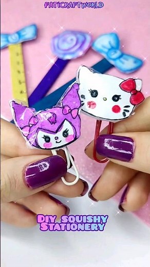 DIY sanrio squishy paperclip🖇️ - how to make squishy with paper - fati craft world