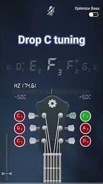 Drop C tuning, CGCFAD #guitartuner #learnguitar