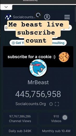 MrBeast Subscriber Count Live 🔥 | Road To 300M 💯 #mrbeast #shortsmrbeast #subscribecount #shorts