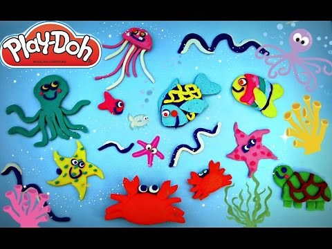 Play Doh Under The Sea Creatures! Fish Tank Creation