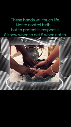 Blessing of the Hands: A Midwifery Rite of Intention and Responsibility The Blessing of the Hands ceremony is a ritual of grounding, transition, and acknowledgment within midwifery and birthwork. As shown here, hands are placed together in a shared vessel—often containing water, herbs, flowers, or oils—symbolizing the collective responsibility and shared lineage of those who attend birth. This act is not symbolic alone; it is purposeful and embodied. ⸻ What Is Being Honored The ceremony recogniz