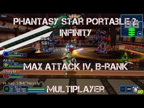 Phantasy Star Portable 2 Infinity ■ Maximum Attack Cross IV (B-Rank) Multiplayer PPSSPP HD