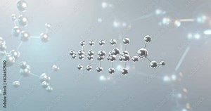 Perfluorodecanesulfonic acid rotating 3d molecule, molecular structure of pfds, seamless video