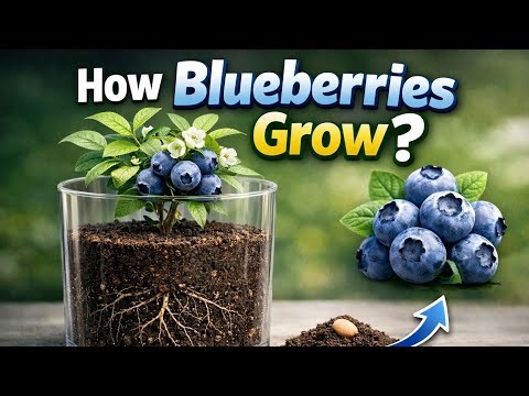 Blueberry Plant Growth Timelapse 🌱 From Seed to Fruit | Ultra Realistic Transparent Pot