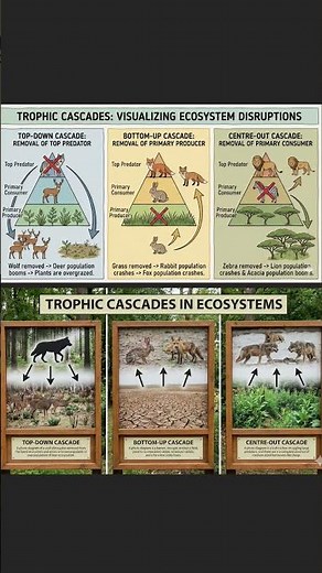 Trophic cascades in ecosystems 🌿🌊 #Ecology #Nature #FoodWeb #ecosystem #biology #science