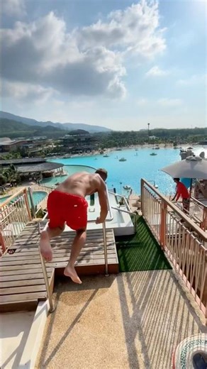 Jump from extreme water slide💪😎