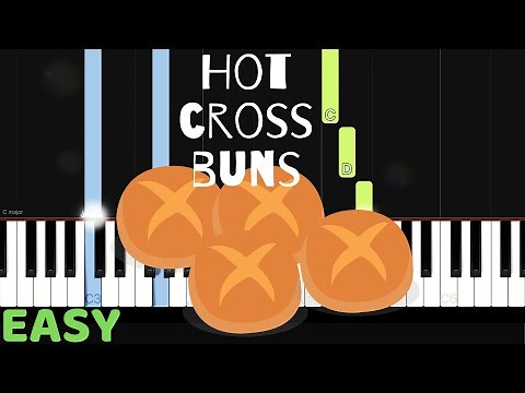 Hot Cross Buns - EASY - Piano Tutorial - Tunes with Tina