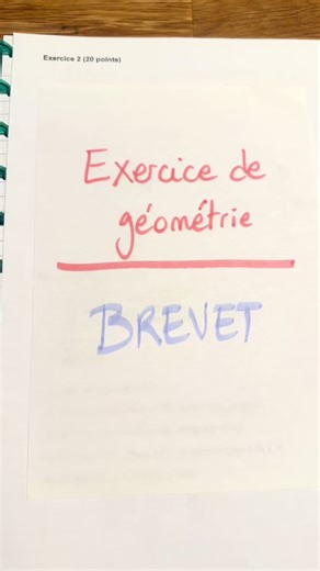 Exercice de géométrie pour le brevet des collèges 2025