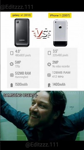Samsung Galaxy S1 vs iPhone 1 | First Android vs First iPhone 🔥 (2007–2010) #shorts #iphone #samsung