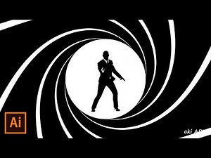 [Drawing] 007 Opening Scene (gun barrel sequence) | Illustrator /【イラストメイキング】007オープニングシーン