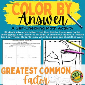 Finding Greatest Common Factor Worksheet GCF Activity Color by Number