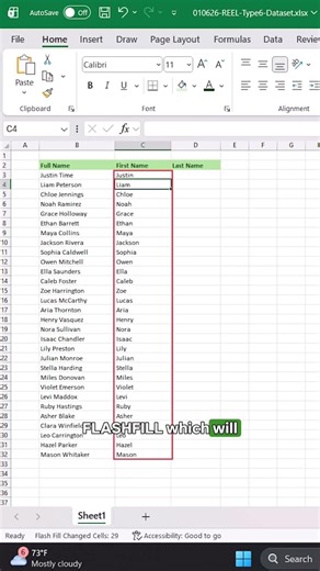Stop splitting names manually in Excel.