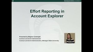 Effort Reporting in Account Explorer (M. Cartwright)